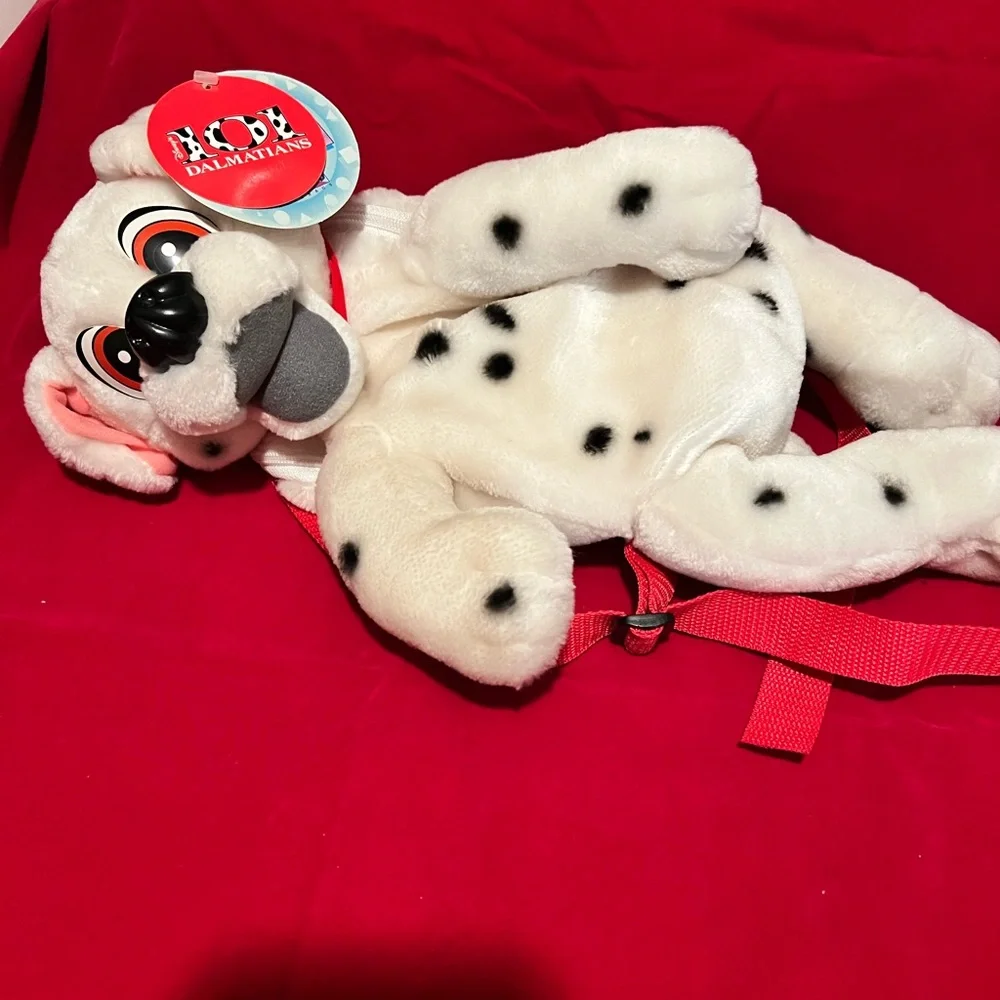 Vintage Disney Plush Dalmatian White and‎ Black Backpack 🎒 Rare Collectible